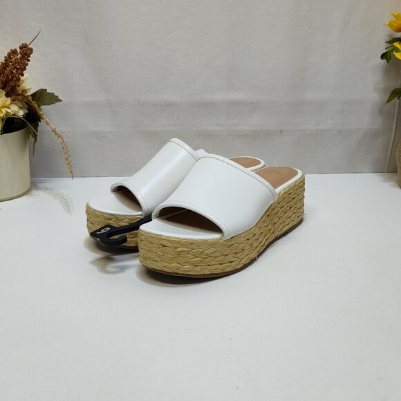 Time And Tru Raffia Platform Slide Sandals Memory Foam Fits True To Size 6 NWT - Picture 2 of 8